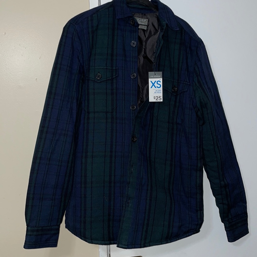 Men’s plaid button up shirt jacket